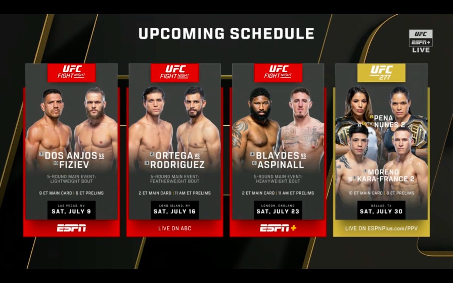 UFC Schedule What's Coming Up in the Fight World Londonbreak